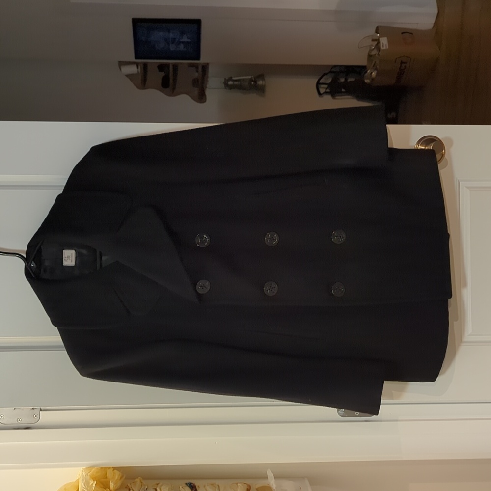 Wolverine Knitting Mills Men's Black Peacoat/Overcoat (100% Wool) - 38 Regular